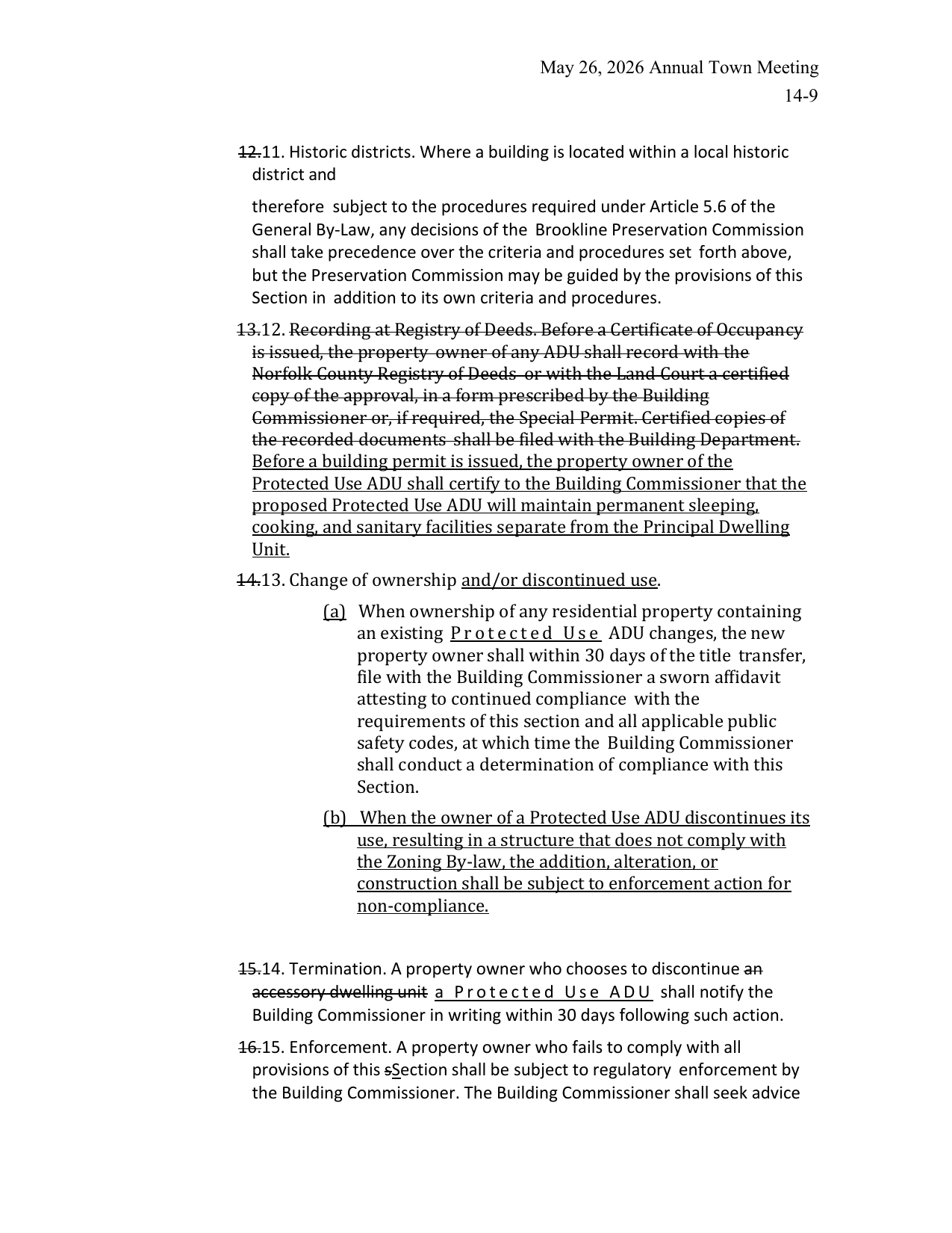 Page 14-9 of Brookline Article 14 describing historic-district review